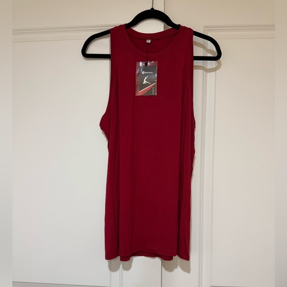 Bestisun NWT Workout Top Loose Fit Racerback Tank Top Yoga Running Shirt Top XL